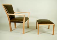 Reading Chair & Footstool in ash