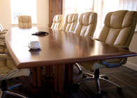 Boardroom Table in burr walnut and ebony