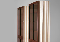 Tall glazed cabinets in Cuban mahogany